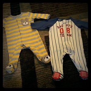 Baby boy long sleeve rompers, 0-3 months